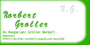 norbert groller business card